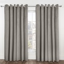 Deco Collection - Embossed Velvet Woven Thermal Blackout Eyelet Curtains in Stone - Image 5