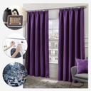 Essential Blackout Collection - Woven Blackout Pencil Pleat Curtains in Amethyst - Image 5