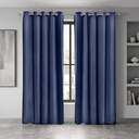 Essential Blackout Collection - Woven Thermal Blackout Eyelet Curtains in Navy - Image 4