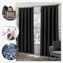 Essential Blackout Collection - Woven Blackout Pencil Pleat Curtains in Black - Image 3