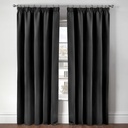 Essential Blackout Collection - Woven Blackout Pencil Pleat Curtains in Black - Image 4