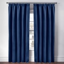 Essential Blackout Collection - Woven Thermal Blackout Pencil Pleat Curtains in Navy - Image 5