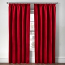 Essential Blackout Collection - Woven Blackout Pencil Pleat Curtains in Red - Image 5