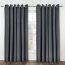 Deco Collection - Embossed Velvet Woven Thermal Blackout Eyelet Curtains in Charcoal - Image 5