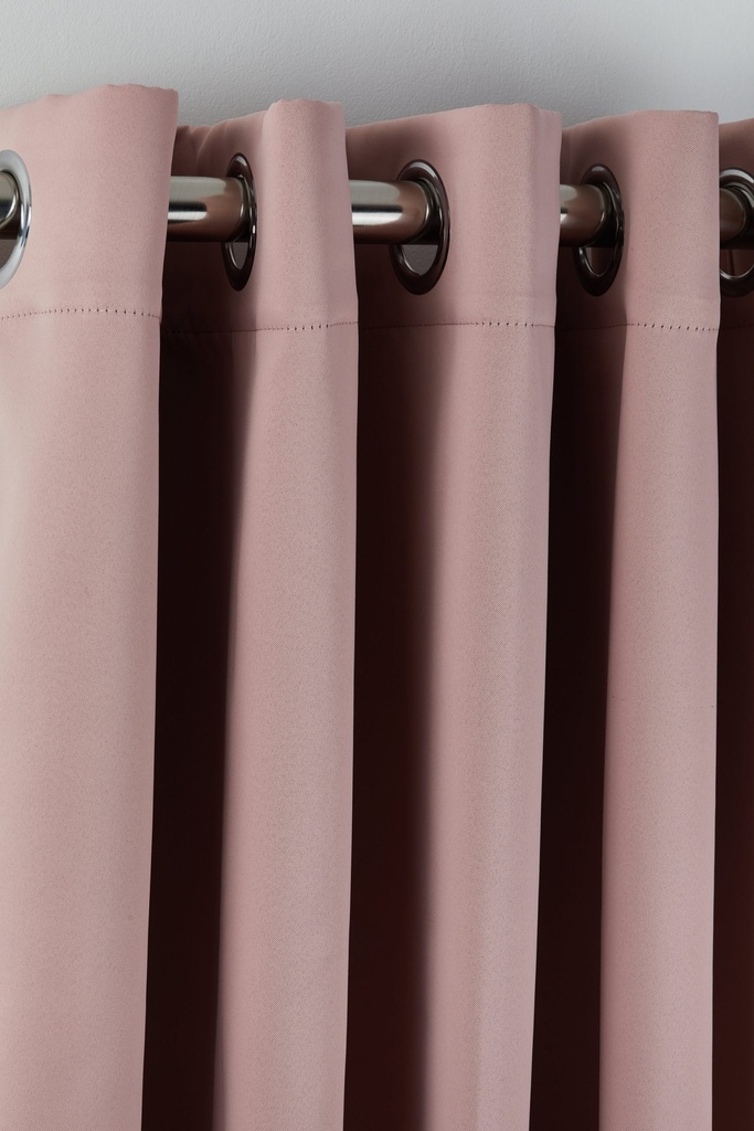 Essential Blackout Collection - Woven Thermal Blackout Eyelet Curtains in Blush Pink - Image 2