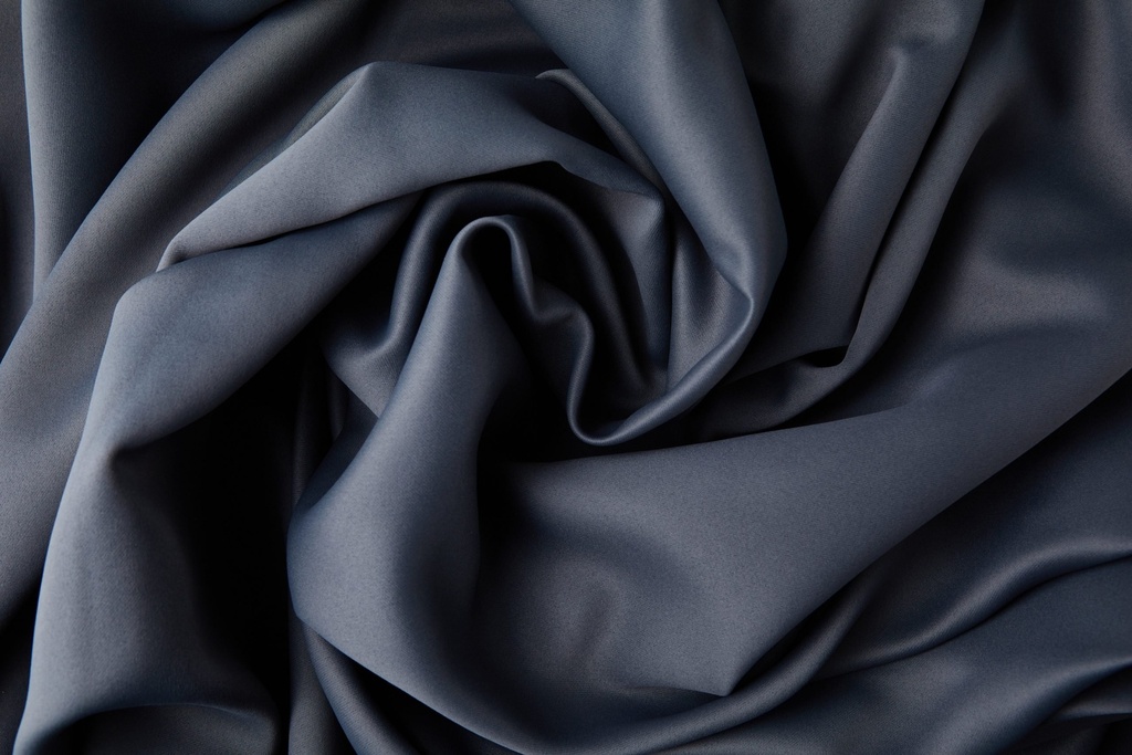 Essential Blackout Collection - Woven Thermal Blackout Pencil Pleat Door Curtain in Charcoal Grey - Image 2