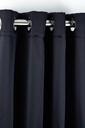 Essential Blackout Collection - Woven Thermal Blackout Eyelet Door Curtain in Black - Image 2