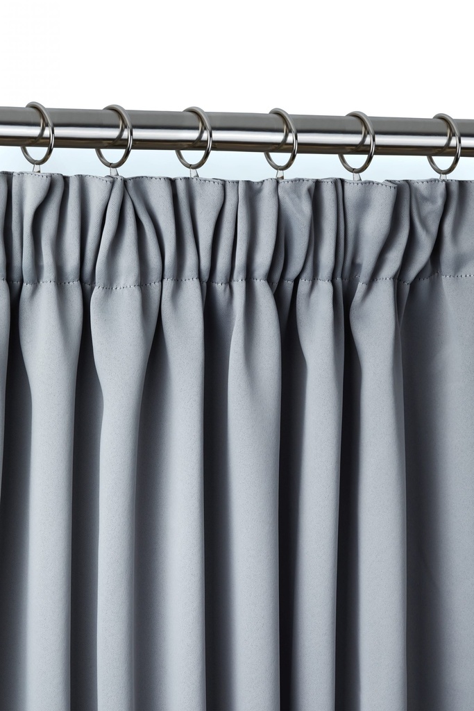 Essential Blackout Collection - Woven Thermal Blackout Pencil Pleat Door Curtain in Grey - Image 2