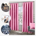 Essential Blackout Collection - Woven Blackout Pencil Pleat Curtains in Pink - Image 3