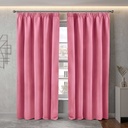 Essential Blackout Collection - Woven Blackout Pencil Pleat Curtains in Pink - Image 4