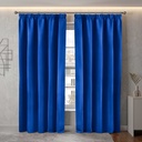 Essential Blackout Collection - Woven Blackout Pencil Pleat Curtains in Blue - Image 4