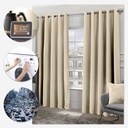 Essential Blackout Collection - Woven Thermal Blackout Eyelet Curtains in Natural - Image 2