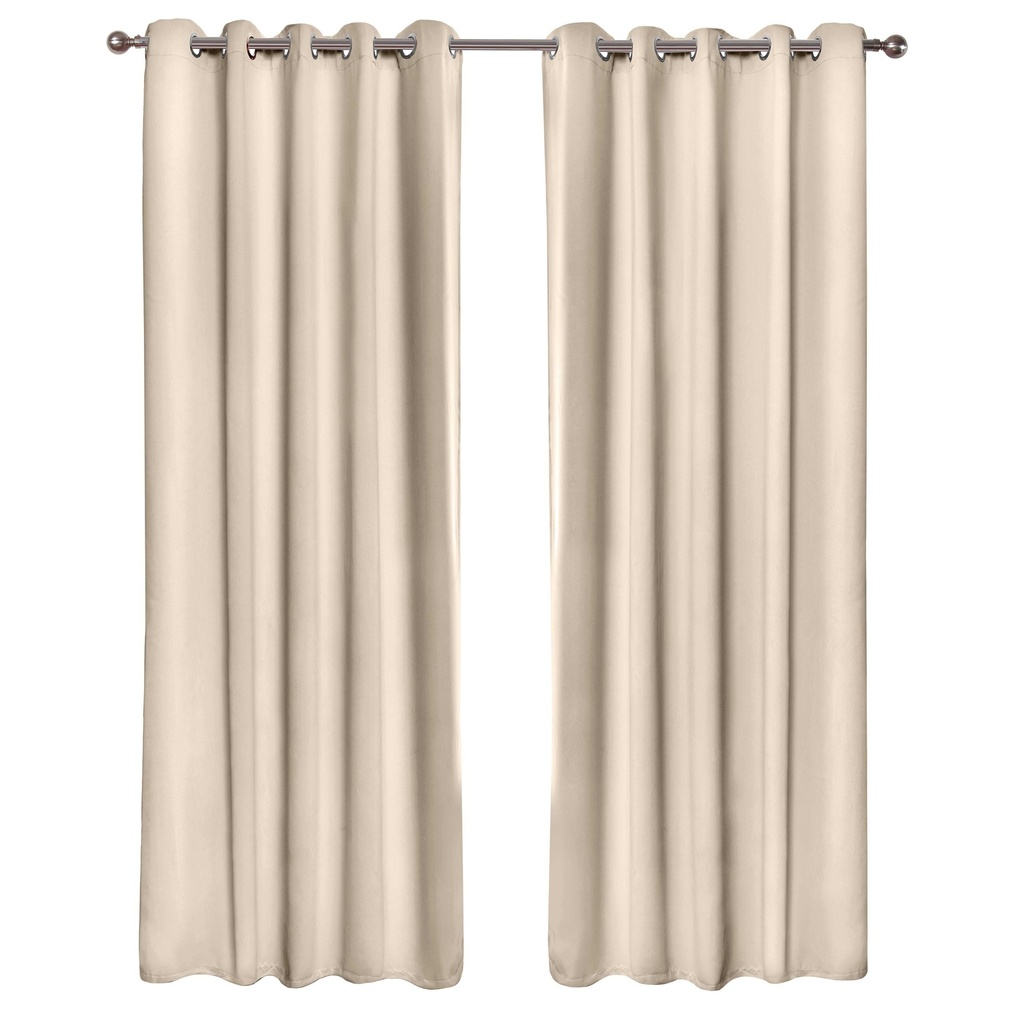 Essential Blackout Collection - Woven Thermal Blackout Eyelet Curtains in Natural - Image 3