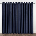 Deco Collection - Embossed Velvet Woven Thermal Blackout Eyelet Curtains in Navy - Image 4