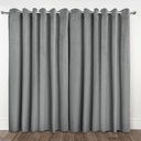 Deco Collection - Embossed Velvet Woven Thermal Blackout Eyelet Curtains in Silver - Image 4