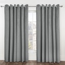 Deco Collection - Embossed Velvet Woven Thermal Blackout Eyelet Curtains in Silver - Image 5
