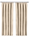 Essential Blackout Collection - Woven Thermal Blackout Pencil Pleat Curtains in Natural - Image 2