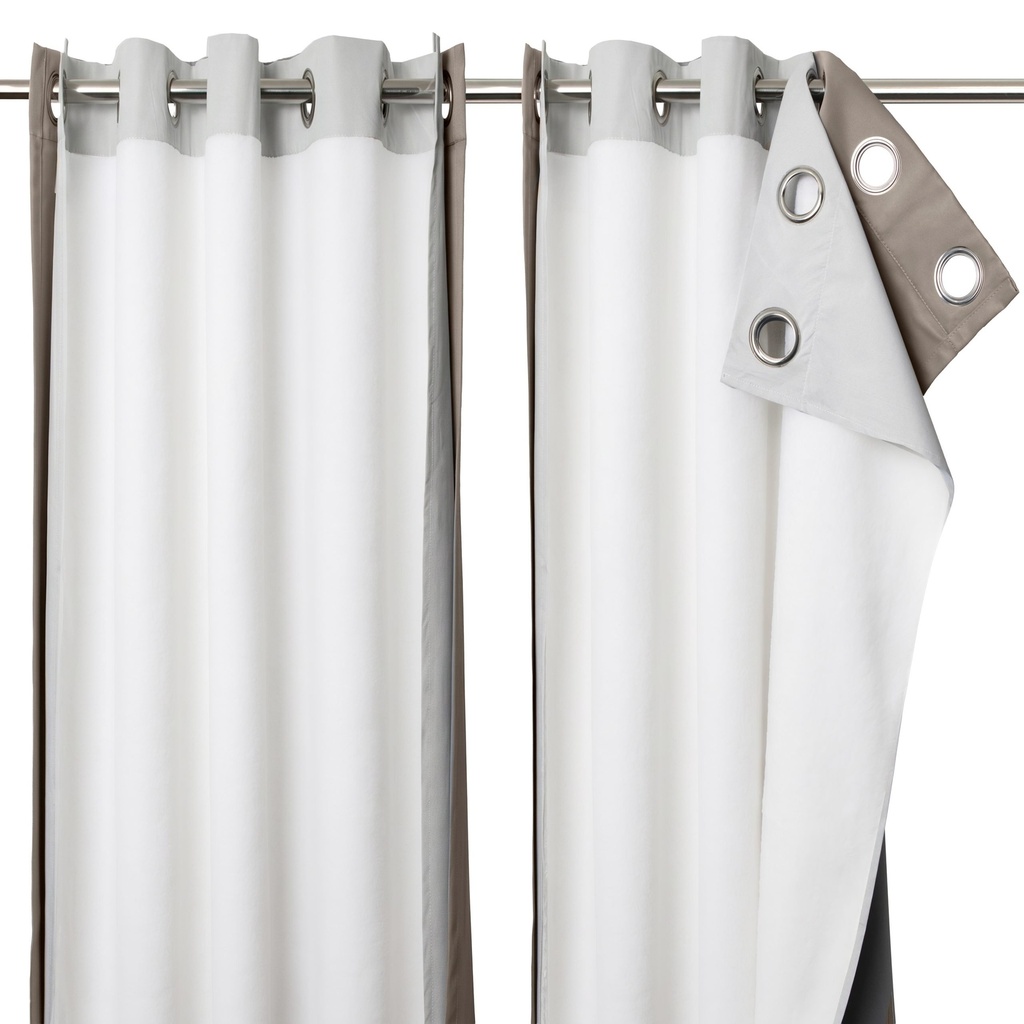 Thermal Fleece Backed Eyelet Curtain Linings in White - Image 3