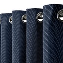 Wave Collection - Woven Jacquard Lined Eyelet Curtains in Navy - Image 3