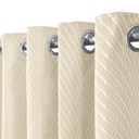 Wave Collection - Woven Jacquard Lined Eyelet Curtains in Cream - Image 3