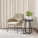 Wave Collection - Woven Jacquard Lined Eyelet Curtains in Cream - Image 5