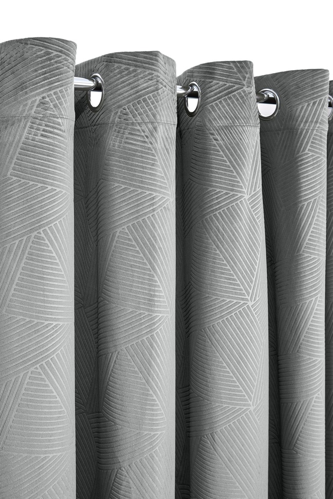 Deco- Embossed Velvet Woven Thermal Door Curtain in Silver - Image 2