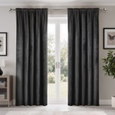 Verbena Collection - Velvet Blackout Pencil Pleat Curtains in Black - Image 3