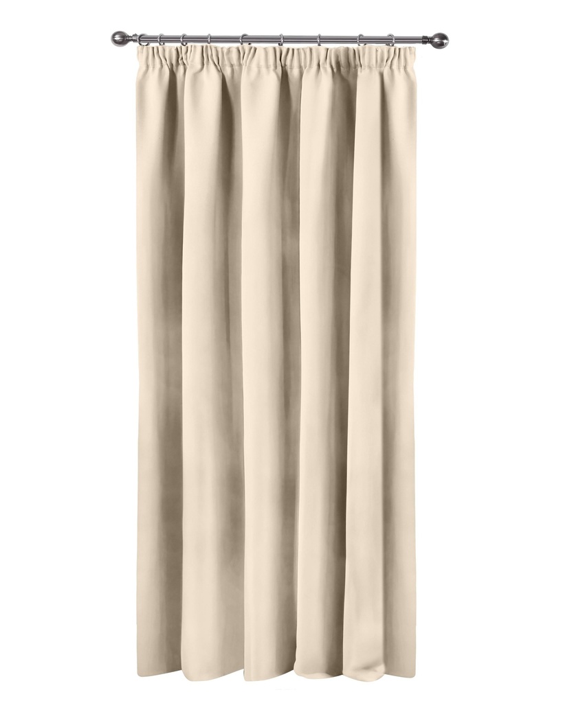 Essential Blackout Collection - Woven Thermal Blackout Pencil Pleat Door Curtain in Natural - Image 2