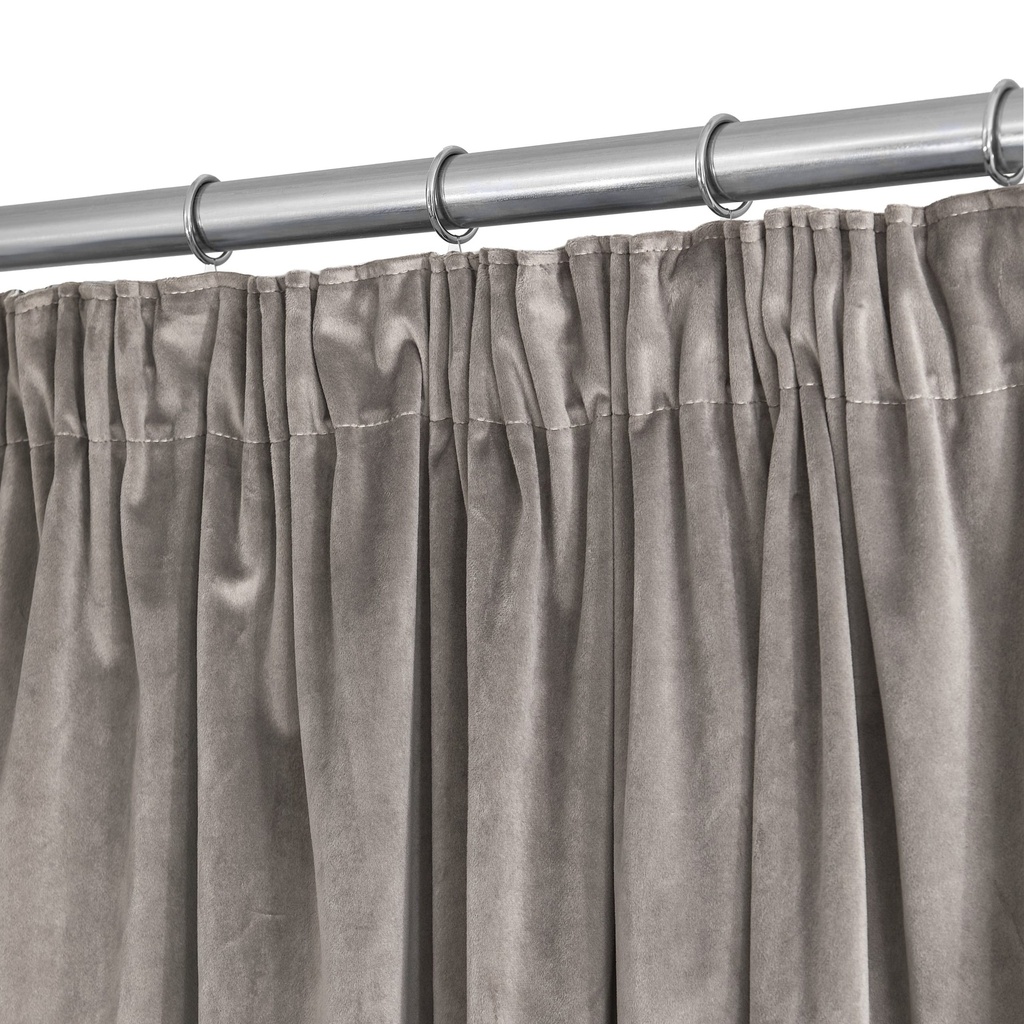 Verbena Collection - Velvet Blackout Pencil Pleat Curtains in Stone - Image 2