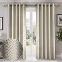 Amaranth Collection - Ultra Blackout Eyelet Curtains in Stone - Image 2