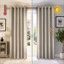 Amaranth Collection - Ultra Blackout Eyelet Curtains in Stone - Image 7