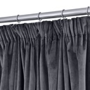 Verbena Collection - Velvet Blackout Pencil Pleat Curtains in Charcoal - Image 2