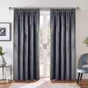 Verbena Collection - Velvet Blackout Pencil Pleat Curtains in Charcoal - Image 3