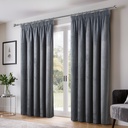 Verbena Collection - Velvet Blackout Pencil Pleat Curtains in Charcoal - Image 5