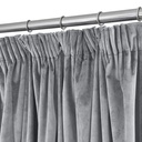 Verbena Collection - Velvet Blackout Pencil Pleat Curtains in Silver - Image 2