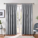Verbena Collection - Velvet Blackout Pencil Pleat Curtains in Silver - Image 3