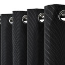 Wave Collection - Woven Jacquard Lined Eyelet Curtains in Black - Image 3