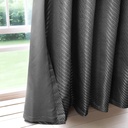 Wave Collection - Woven Jacquard Lined Eyelet Curtains in Black - Image 4