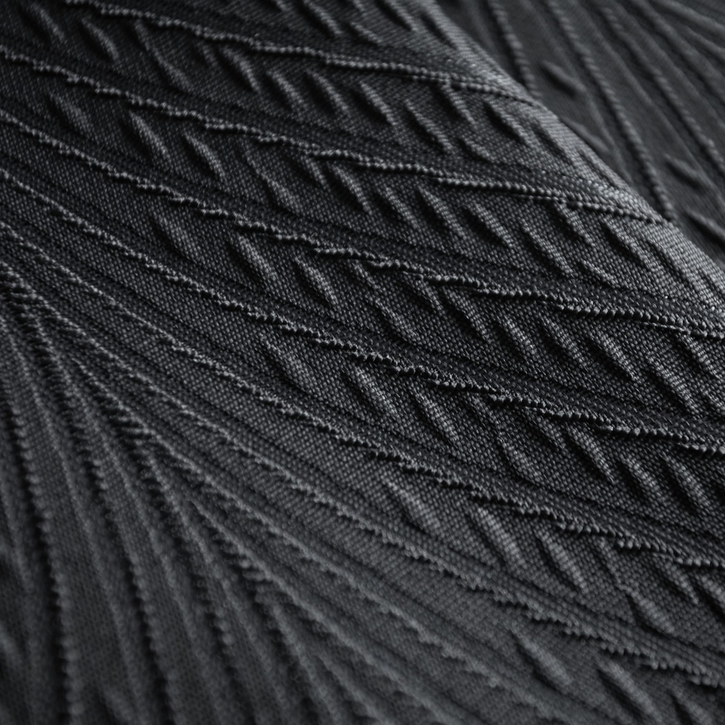 Wave Collection - Woven Jacquard Lined Eyelet Curtains in Black - Image 6