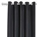 Wave Collection - Woven Jacquard Lined Eyelet Curtains in Black - Image 7