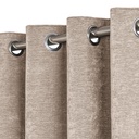 Foxglove Collection - Ultra Blackout & Thermal Chenille Eyelet Curtains in Natural - Image 2