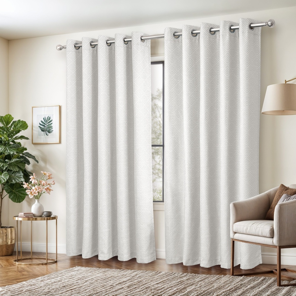 Amaranth Collection - Ultra Blackout Eyelet Curtains in White - Image 6