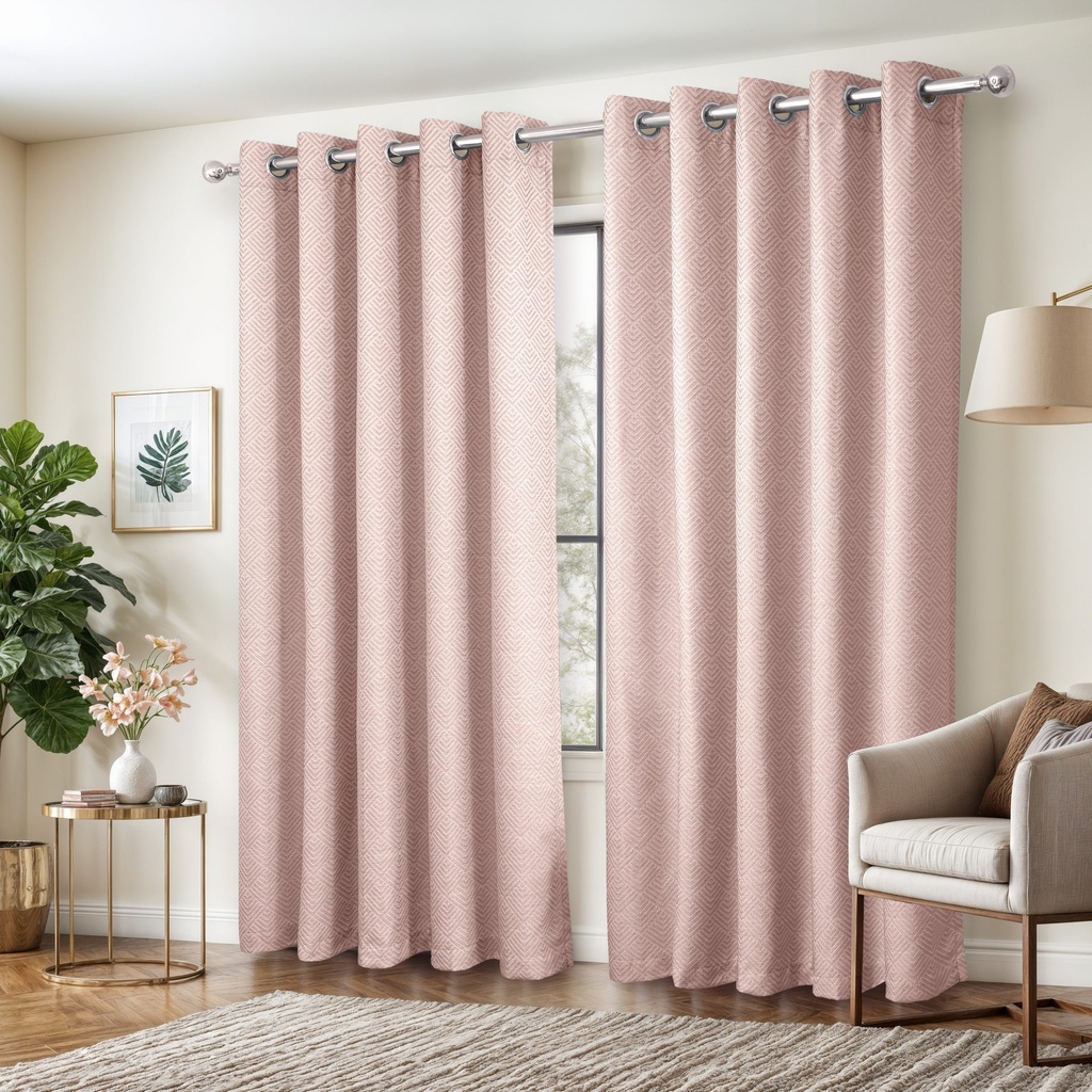 Amaranth Collection - Ultra Blackout Eyelet Curtains in Blush Pink - Image 6
