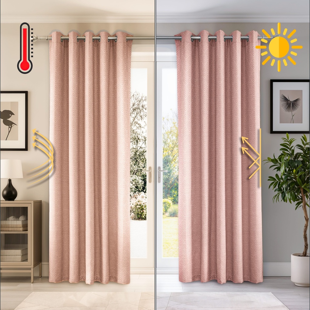Amaranth Collection - Ultra Blackout Eyelet Curtains in Blush Pink - Image 7