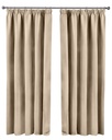 Essential Blackout Collection - Woven Thermal Blackout Pencil Pleat Curtains in Latte - Image 2