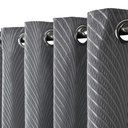 Wave Collection - Woven Jacquard Lined Eyelet Curtains in Charcoal - Image 3