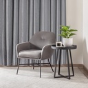 Wave Collection - Woven Jacquard Lined Eyelet Curtains in Charcoal - Image 5