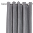 Wave Collection - Woven Jacquard Lined Eyelet Curtains in Charcoal - Image 7