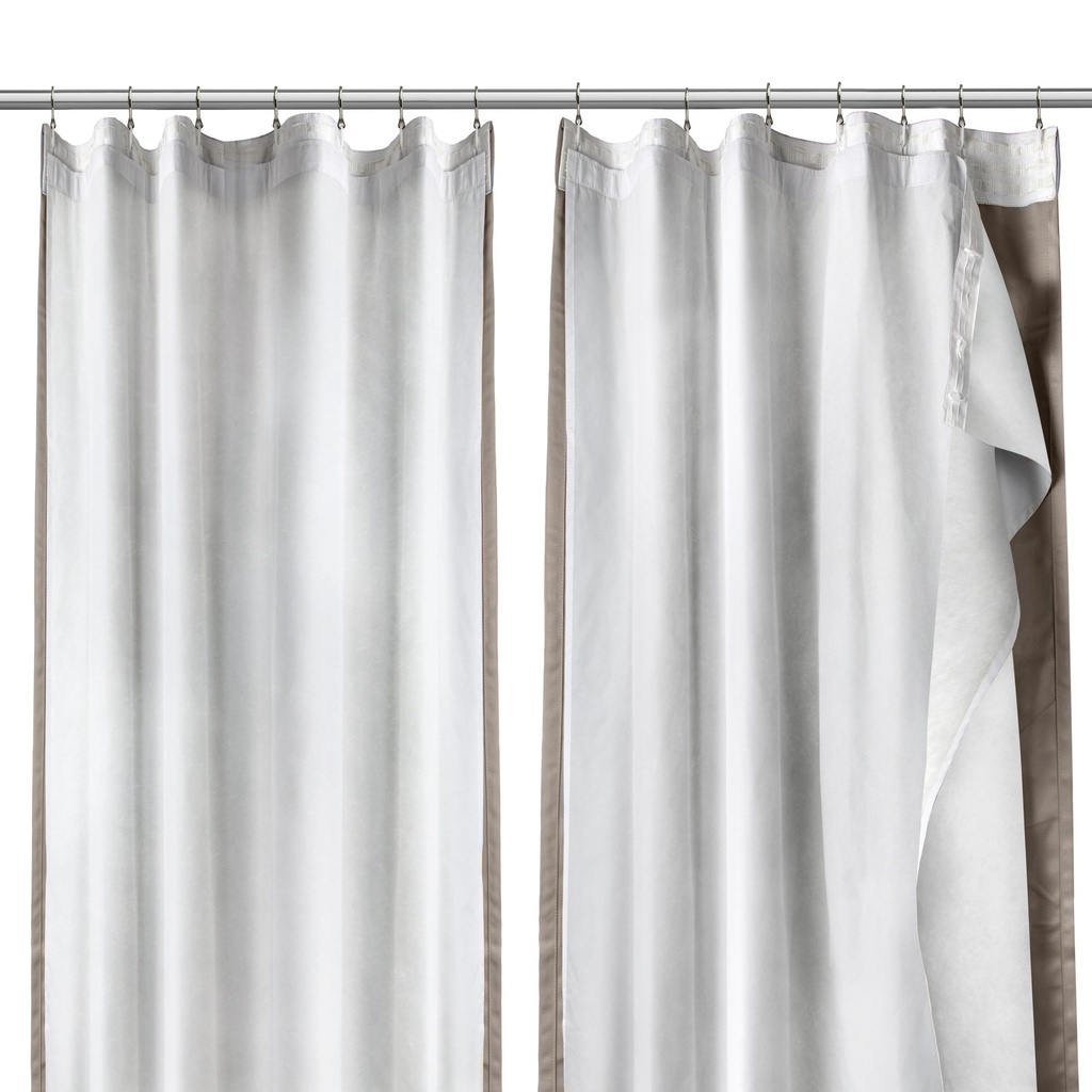 Thermal Fleece Backed Pencil Pleat Curtain Linings in White - Image 2