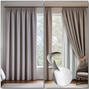 Thermal Fleece Backed Pencil Pleat Curtain Linings in White - Image 4